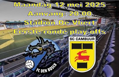 Vanavond FC Den Bosch - SC Cambuur voor promotie/degradatie play-offs