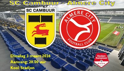 Winst voor SC Cambuur op Almere City en derde periodetitel is daarmee binnen
