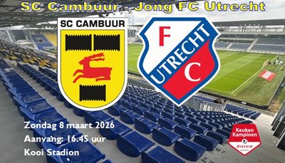 Magere winst op Jong FC Utrecht genoeg voor drie punten voor SC Cambuur