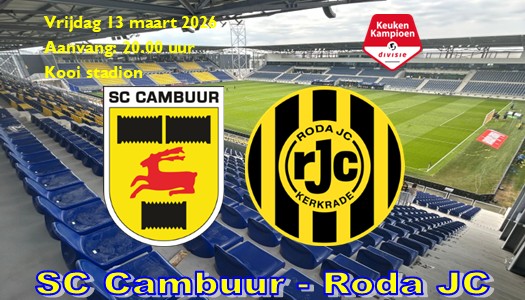 SC Cambuur moet na gelijkspel tegen Roda JC het kampioenschap even uit het hoofd zetten