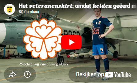 Eenmalig wedstrijdshirt als eerbetoon aan Veteranen